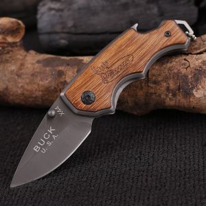 มีดพับ มีดพับพกพา มีดพับจิ๋ว มีดพับสแตนเลส มีดพับอเนกประสงค์ มีดตั้งแคมป์ Outdoor Mini Knife with Color Wooden Handle Stainless Steel Folding Knife Multipurpose Pocket Knife Camping Tactical Pocket Knife