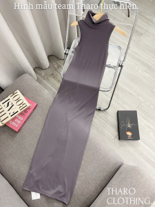 Đầm Nữ Ôm Body Cổ Lọ SN Dáng Dài ( Có Xẻ Tà ) - Tharo Clothing [DAM00043]