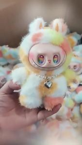 Ready-to-ship boxed Labubu 5.0 Fifth Generation Necklace Macaron Vinyl Face Trendy Toy Pendant Keychain