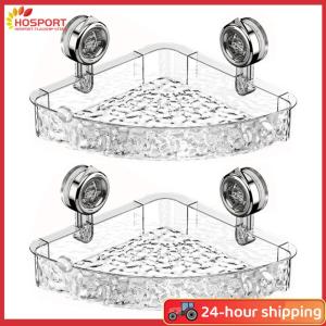 【HOSPORT】Suction Cup Bathroom Storage Shelf No Drill Shower Organizer Rack Multifunctional Shampoo Holder Bathroom Accessories