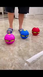 hot sale-instock《 》LED Magic UFO Flying Saucer Ball Transforming Disc Ball Kids Outdoor Sport Toy Balls Bola Baling Flying ball
