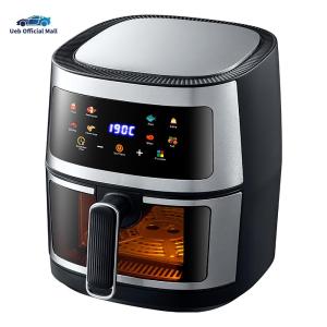 Ueb Official Mall ✪ 5L Stainless Steel Visual Air Fryer Timer & Temperature Control for Kitchen
