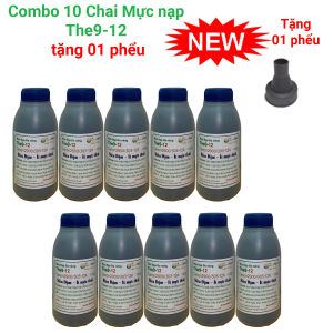 Combo 10 chai mực nạp máy in Canon 2900 (The9-12) siêu đậm nét đẹp máy in Canon 2900 3300 . Hp 1020 P2035