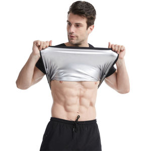 JHHB Men Sauna Sweat Suits Shirt Compression Weight Loss Hot Thermo Vest Slimming Gym Body Shaper Waist Trainer Trimmer Tops