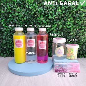 SLIME KIT ORIGINAL ANTI GAGAL KUNING-PINK/BAHAN SLIME/BAHAN SLIME VIRAL/BAHAN SLIME MURAH/SLIME TERLARIS/ACTIVATOR/BAHAN SLIME ANTI GAGAL