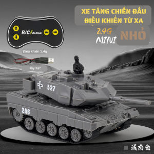 Xe tăng mini Leopard 2A6 điều khiển từ xa điều khiển 24g có đèn xoay 360 độ