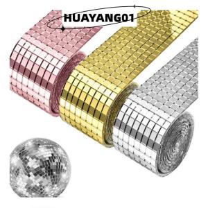 HUAYANG01 [2023 new HOT FASHION] 4x100cm Gương Gạch Mosaic Dán DIY tự dính Mini Vuông Acrylic tường Sticker Craft Đảng trang trí nội thất