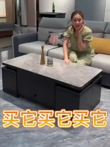 ⚡Nordic Coffee Table With Storage and Dining Table Dual-purpose Tea Table Creative Living Room with TV Console Cabinet