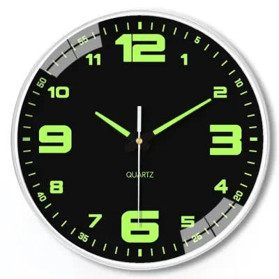 CEMOMEF Silent Quartz Wall Clock Plastic Round Luminous Wall Clock Light Glow In The Dark Fashion Digital Clock Home