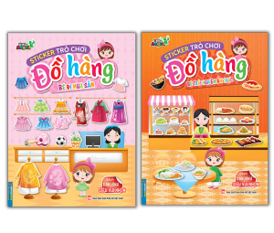 COMBO 2C Sticker Trò chơi đồ hàng - Bé trải nghiệm ẩm thực + Bé đi mua sắm