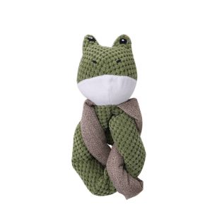 CUTE ELVES Linen Dog Chew Toy Soft Squeaky Dog Squeaky Toy Cute Grinding Resistant Pet Molar Chew Toy for Small Large Dogs