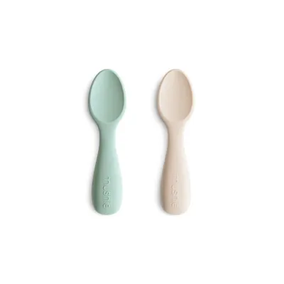 Mushie Toddler Starter Spoons [Set of 2][12+ months][Food Grade Silicone]