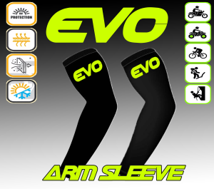 EVO NEON YELLOW  Arm Sleeve (1pair) Black Cotton Spandex Fit