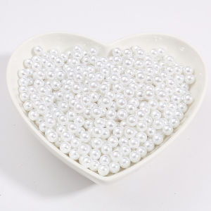 2mm No Hole White Ivory Round Bead Plastic Acrylic ABS Imitation Pearl Beads Charm Loose Beads Counter Display Bead Craft Jewelry Making
