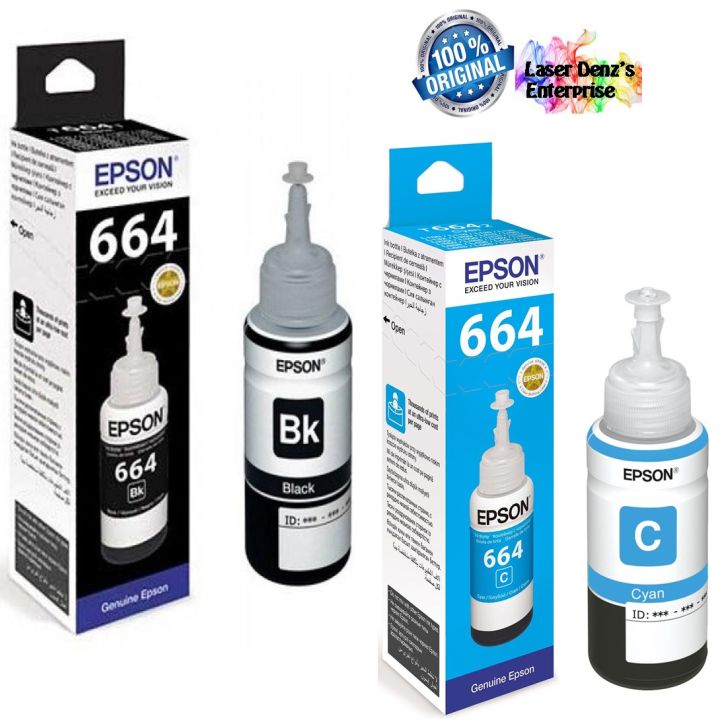 Epson T6641 (Black) and T6642 (Cyan) Genuine Refill ink 70ml Set of 2