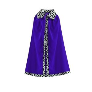 Red Velvet Halloween King Cloak Party Cosplay Costume 80/90/130/150cm Boys Royal Prince Cape Fun Spotted White Adult Kids Prince Robe for Parent-child Activity