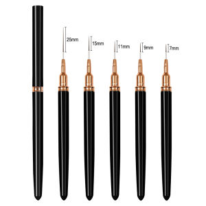 PINPAI 5PCS 7/9/11/15/25mm Nail Art Liner Brushes Kit Nail Gel Polish Painting Lines Striping Drawing Brush Set Nail Design Pen Tool