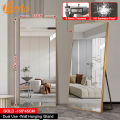 【Warranty】European style mirror Floor mirror Simple mirror Standing Long Mirror full length mirror motor mirror home mirror with stand Standing Cermin Dinding Besar Modern Nordic 150x37cm OOTD Full Body Standing Long Mirror Sta. 
