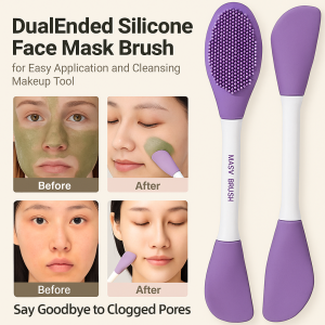 Dual Head Silicone Mask Brush Clean Face Cleansing Brush Mud Mask V Face Applicator Mask