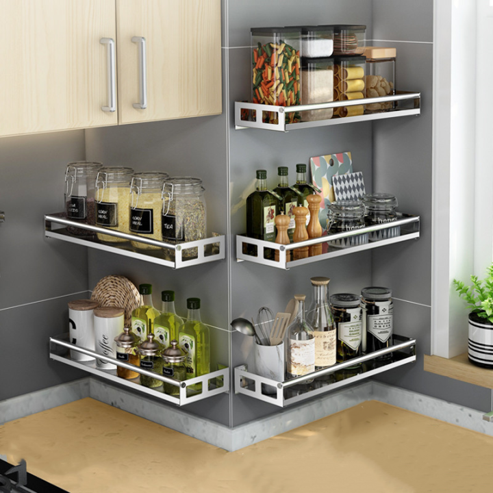 Stainless Steel kitchen racks organizer stainless shelf hanging rack