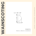Wainscoting (Angle Cut to Size) - Point 16mm - Solid White - Paintable. 
