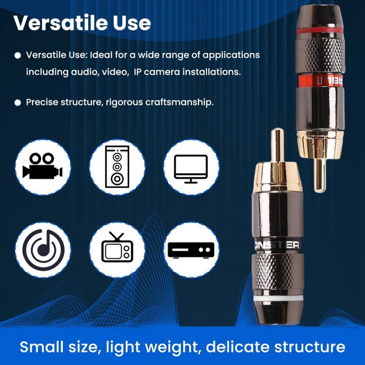 Monster%2012PCS%20RCA%20Male%20Adapter%20Solder%20Connector%20for%20Audio%20Video%20CCTV%20IP%20Camera%20Security%20Coaxial%20Cable%20Solderness%20-%20Image%206