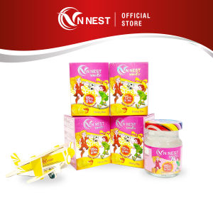 YẾN CHƯNG SẴN BIBINEST - Vị Dâu (15% Yến) - Hộp 4 lọ x 70ml - Tổ Yến nguyên chất - Thương hiệu Yến Sào VN NEST