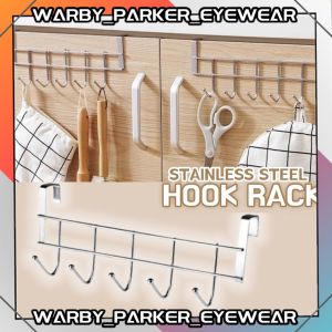Heavy Duty Stainless Steel 5 Hooks Cabinet Rack Over The Door Hook Organizer Wall Hook Door Hanger Towel Hanger Hook
