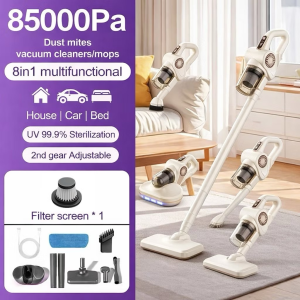 85000Pa Cordless Vacuum Cleaner with Ultra-Strong Suction UV Sterilization HEPA Filtration 85Kpa Hurricane Suction Long-Lasting Battery