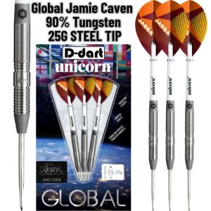 UNICORN STEEL TIP DARTS - 25G JAMIE CAVEN GLOBAL 90% TUNGSTEN STEEL TIP DART (ARROW DART KELULI)