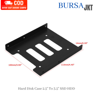 CADDY SSD BREAKET Mounting Bracket HDD/SSD SATA 2.5 ke 3.5 Inch ALUMUNIUM HITAM