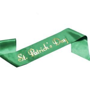 Saint Patricks Day Bow Headband Hair Hoop Green Shoulder Sash Party Accessories for Irish Day Costume Holiday Supplies