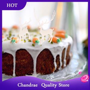 [Chandrae] ต้นกวางคริสตัลเรซินขนาดเล็ก1ชิ้นตกแต่งโต๊ะของหวานสีขาวตกแต่งโต๊ะสำหรับเด็กบ้านของขวัญปีใหม่