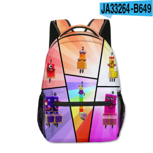Digital Building Blocks  Numberblocks Elementary and Middle School Student Schoolbags Childrens Backpack Digital Full Print Backpack