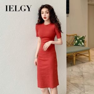 IELGY small fresh high waist retro tight dress women short skirt