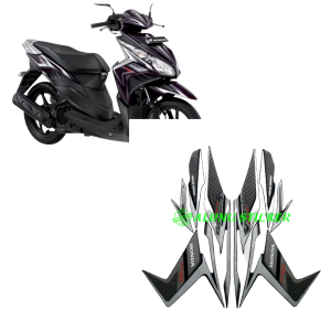 STIKER STRIPING LIS LES BODY MOTOR HONDA VARIO CBS 110 TAHUN 2011 WARNA FULL HITAM 1SET STANDAR