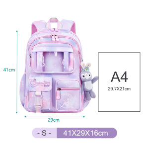 Kids High Quality Nylon School Backpacks Lightweight Bags Cute Design with Bag Pendant for Kids Girls
