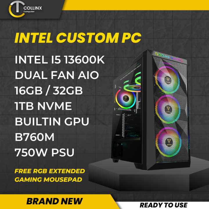 GAMING PC BUILD ASSASSIN Intel Core i5 13600K 13th Gen CPU Desktop  Package with Built-in GPU Prebuilt Unit For Gaming Work Online Class