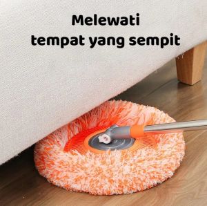 Alat Pel Pembersih Rumah Lantai Dinding Plafon Multifungsi / Sapu Pel Model Bunga Matahari Pel Praktis Tongkat Panjang 1 Meter