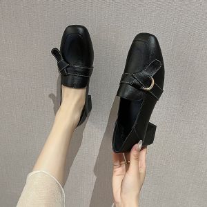 Free Shipping 2026 Spring New Collection: WomenS Retro Fashionable And Elegant Square-Toe Low-Cut Chunky Heel Slip-On Shoes Convertible Single Shoes