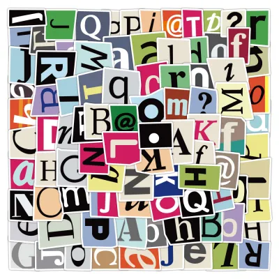 xs622-100pcs English Random Letters graffiti waterproof sticker