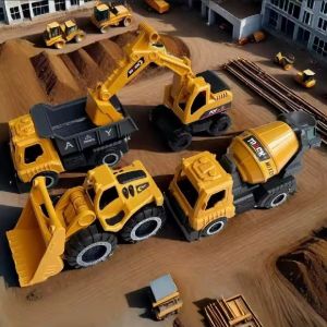 4pcs Big Car Toys for Boys Toy Car set Excavator Mixer Dump Truck Bulldozer Engineering Car Toy Year Old Kids Toy Children Gifts