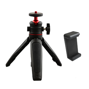 Tripod for Photography Video Recording Angle Adjustable Tabletop Phone Tripod with Phone Clip Handheld Tripod