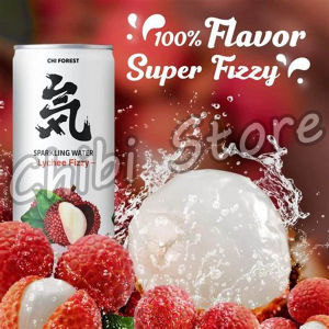 CHI Forest Sparkling Water Bebas Gula Lychee Fizzy 330ml - Minuman Soda Rasa Lychee