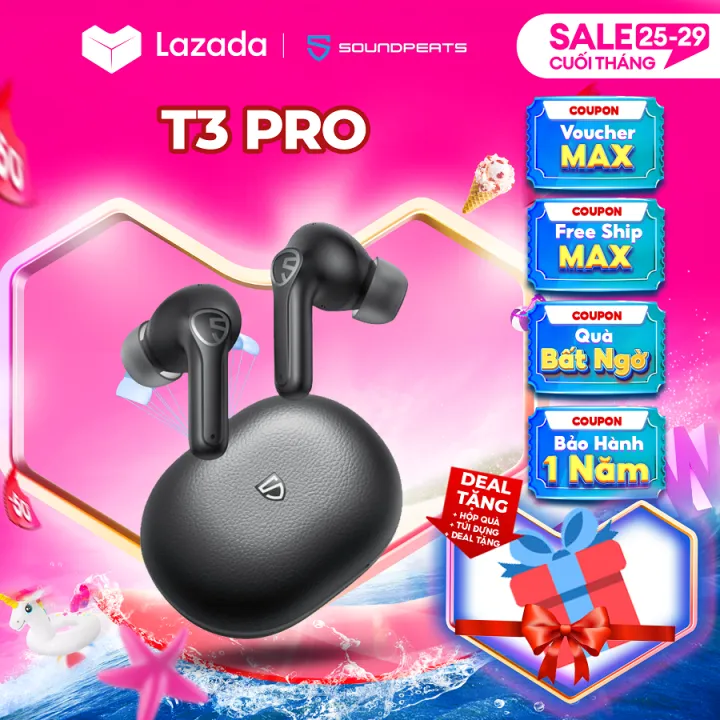 Tai nghe True Wireless SoundPEATS T3 Pro ANC Spatial Audio Bluetooth 5.4 | BigBuy360 - bigbuy360.vn Tai nghe True Wireless SoundPEATS T3 Pro ANC Spatial Audio Bluetooth 5.4 | BigBuy360 - bigbuy360.vn