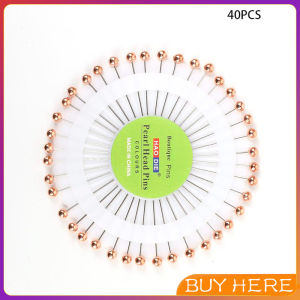BUY HERE เข็มหมุดหัวแบน 1ชุดเข็มหมุด แพ็ค 40 เล่ม เข็มยาว หยิบจับถนัดมือ pin
