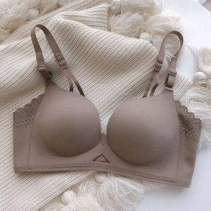 MeooLiisy Seamless Lace Push Up Bras for Women No Wire Comfortable Brassiere Solid Color Breathable Lingerie A B Cup