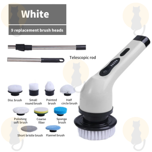 [✅SG Ready Stock] 6/9 in 1 Portable Electric Cleaning Brush Set Kit Replaceable Cleaning Heads Scrubber Electric Spin