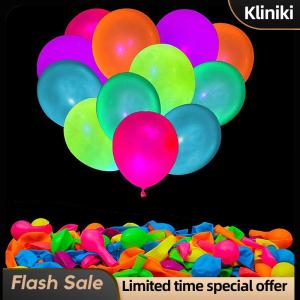 [Kliniki] 10Pcs Neon Glow Balloons Reusable Glow In The Dark Balloon 10 Inch Happy Birthday Party Wedding DIY Fluorescent Balloon Arch