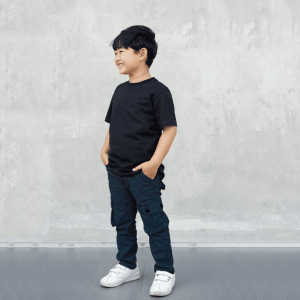 Zweckout label Celana Panjang Anak Laki Laki Cargo Slim Fit Kargo Usia 2 - 12 Tahun Grey